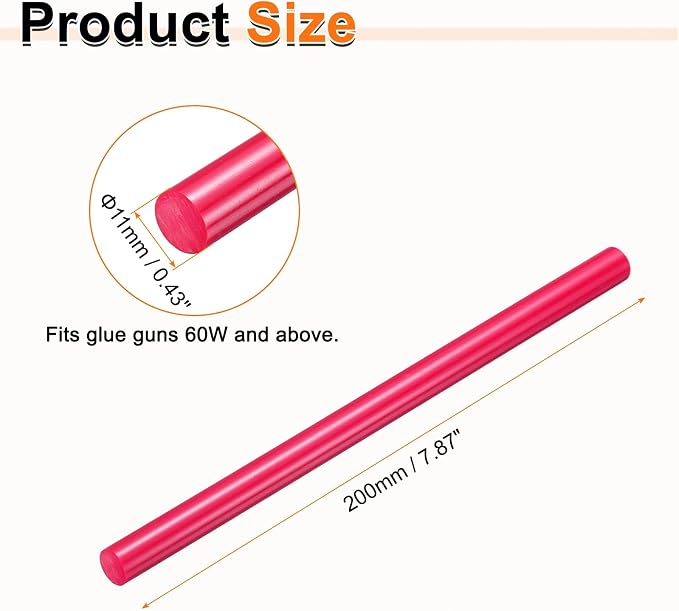 HARFINGTON 10pcs Hot Glue Sticks 0.43" Dia x 7.87" Long EVA Mini Hot Melt