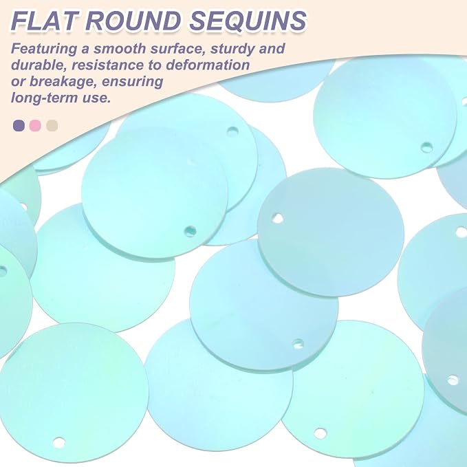 MECCANIXITY 700 Pcs Flat Round Sequins 15mm/0.6 Inch Loose Paillettes Craft