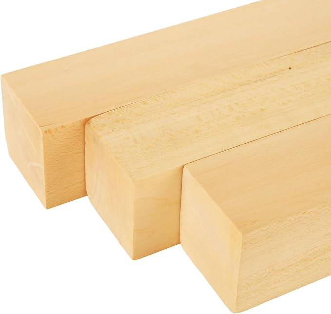 Acrux7 8 Pack 8 x 2 x 2 Inch Basswood Carving Blocks, Natural Unfinished Bass