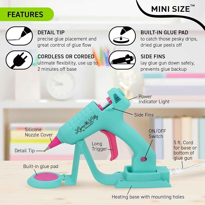 Surebonder Lynn Lilly Edition Cordless/Corded 20 Watt High-Temp Mini-Size