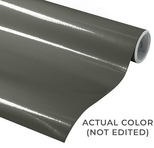 VViViD DECO65 Dark Grey Gloss Permanent Adhesive Craft Vinyl