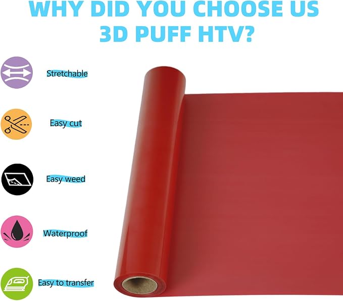 Guangyintong Red Puff Heat Transfer Vinyl HTV Rolls