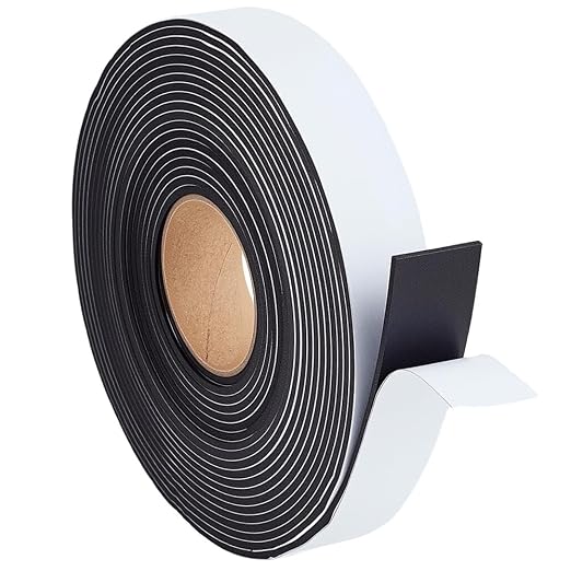 5M 20mm Black Eva Foam Soundproof Strips Roll Self Adhesive Single Sided Puffy