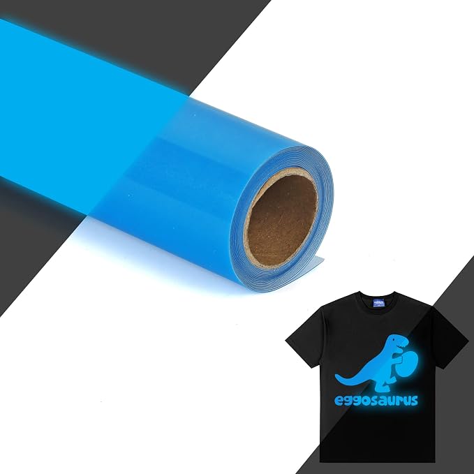HTVVETUR Glow in The Dark HTV Heat Transfer Vinyl Roll 12 Inch by 5 Feet Iron