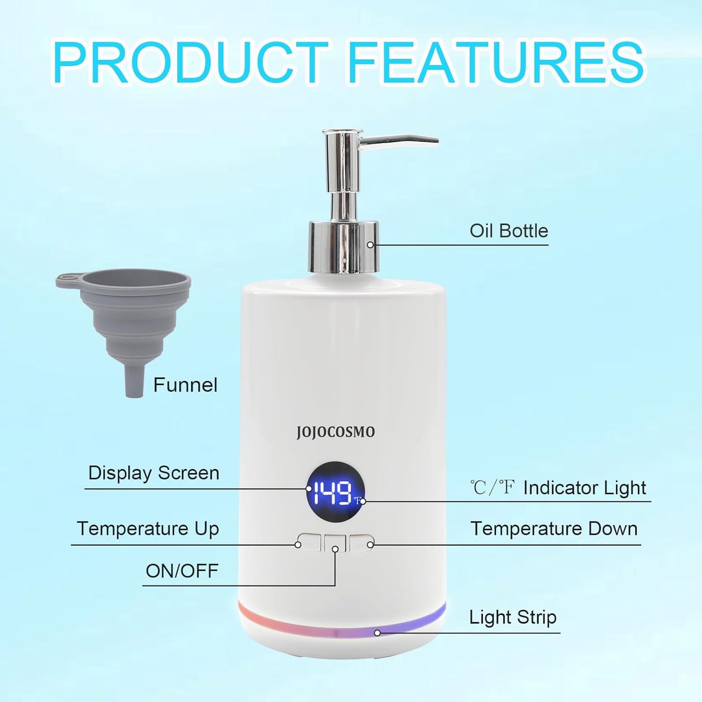 Massage Oil Warmer, Professional Lotion Warmer Heater,Automatic Massage Bottles Warmer Heated Oil Lotion Cream for Salon, Barber Shops, Home, with Two Oil Bottle Dispenser