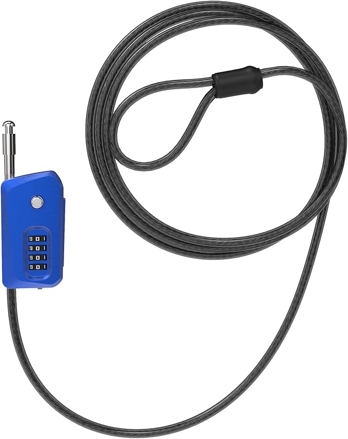 6ft Python Cable Lock for Bike, Bicycle, Trail Camera Locking, 4 Digit Combination Lock Outdoor Use, Heavy Duty Anti Theft, Long Security Cable Wire Candado for Trail Cam, eBike, Kayak