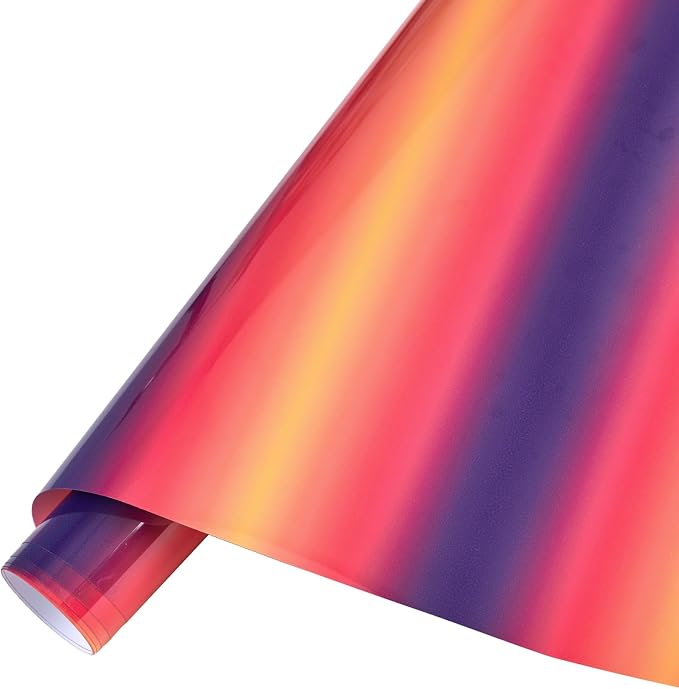 Tintnut Orange Purple Gradient Heat Transfer Vinyl Roll, easy cut & weed