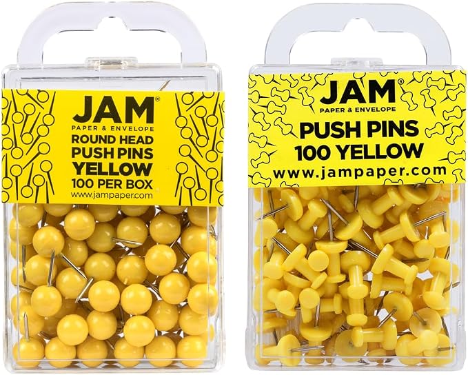 JAM PAPER Colorful Push Pins