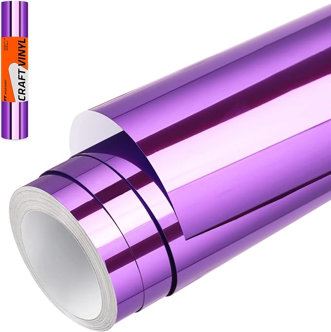 WRAPXPERT Chrome Vinyl Purple Chrome Mirror Metallic No Bubble 12" x5ft