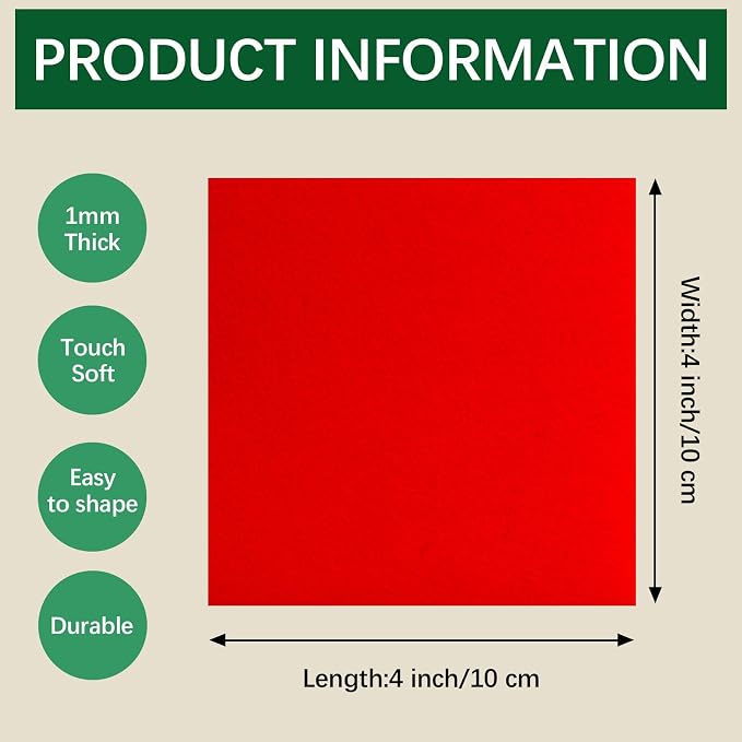 red Felt Sheets 36 X 36 inht Felt Sheets