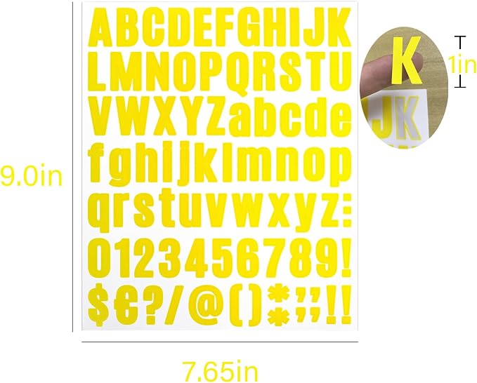 Letter Stickers, Mailbox Numbers, 1 Inch Waterproof Vinyl Alphabet | 1 Inch