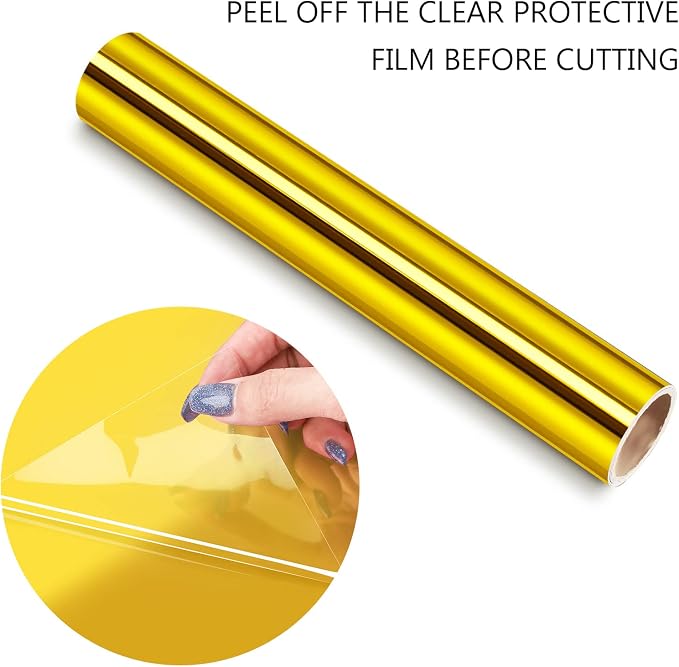 TECKWRAP Chrome Gold Adhesive Vinyl Bubble Free Permanent Vinyl 1ft x 5ft –