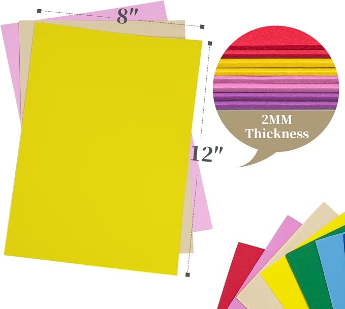 30 PCS EVA Foam Craft Sheets, 12 x 8 in, 2mm Thick Foam Boards