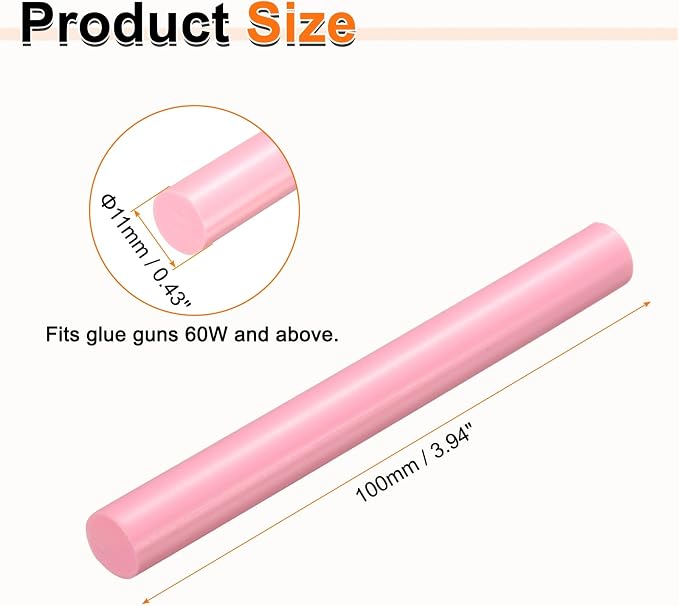 HARFINGTON 10pcs Hot Glue Sticks 0.43" Dia x 3.94" Long EVA Mini Hot Melt
