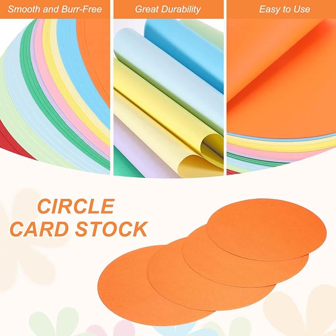MECCANIXITY 24 Pcs Circle Card Stock, 5.9 Inch Round Cutouts Paper Thick