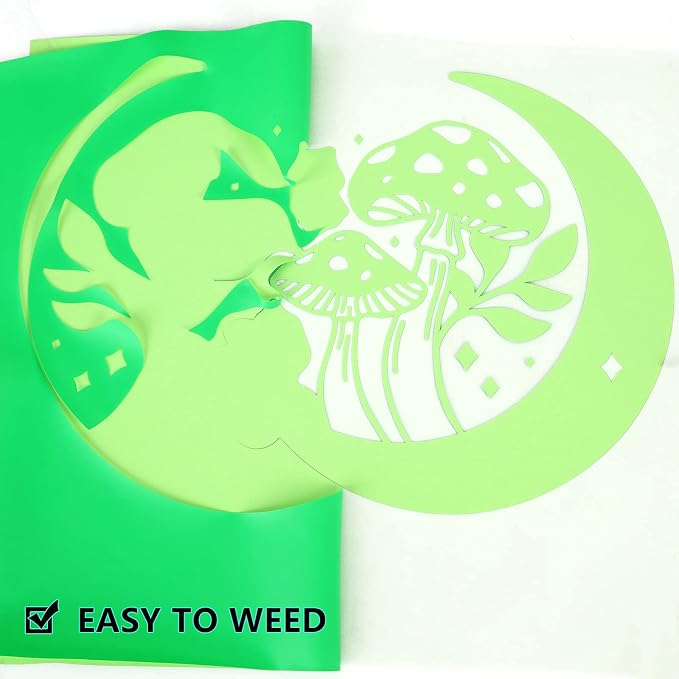 FUNKAKA Glow in The Dark Heat Transfer Vinyl Roll, Glow in Dark HTV Vinyl
