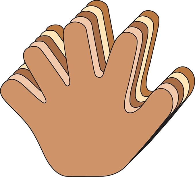 31 Pcs Multicultural Hand Creative Cut-Outs 5.5in