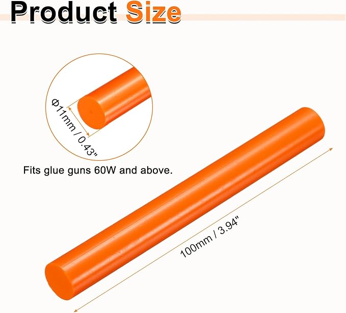 HARFINGTON 10pcs Hot Glue Sticks 0.43" Dia x 3.94" Long EVA Mini Hot Melt
