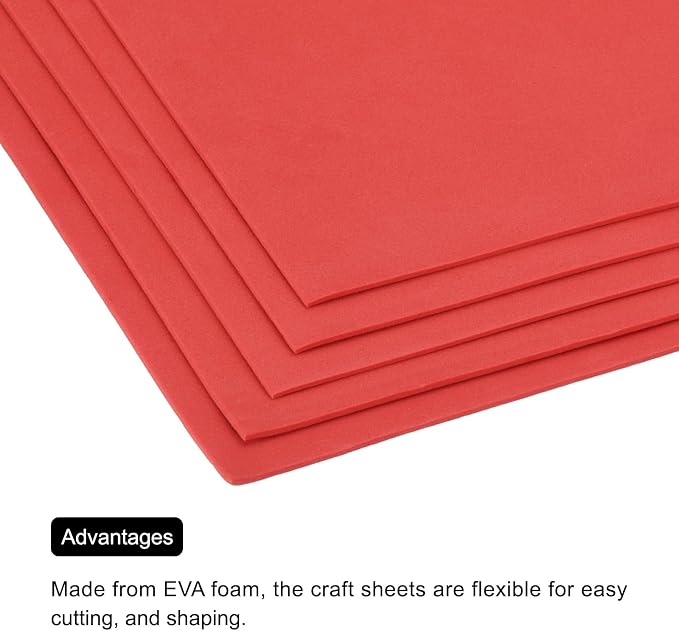 MECCANIXITY EVA Foam Sheets Red 35.4 Inch x 19.7 Inch 2mm Thick Crafts Foam