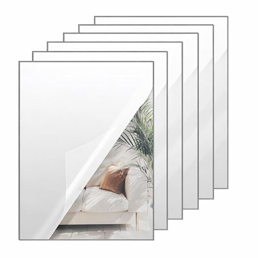 Silver Mirror Acrylic Sheets – 6 Pack, 12x16Inches, 1/8 Inch Thick, Reflective