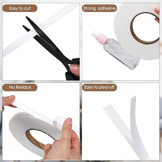 Tatuo 2 Rolls Double Sided Foam Tape PE Foam Tape Sponge Soft Mounting Adhesive