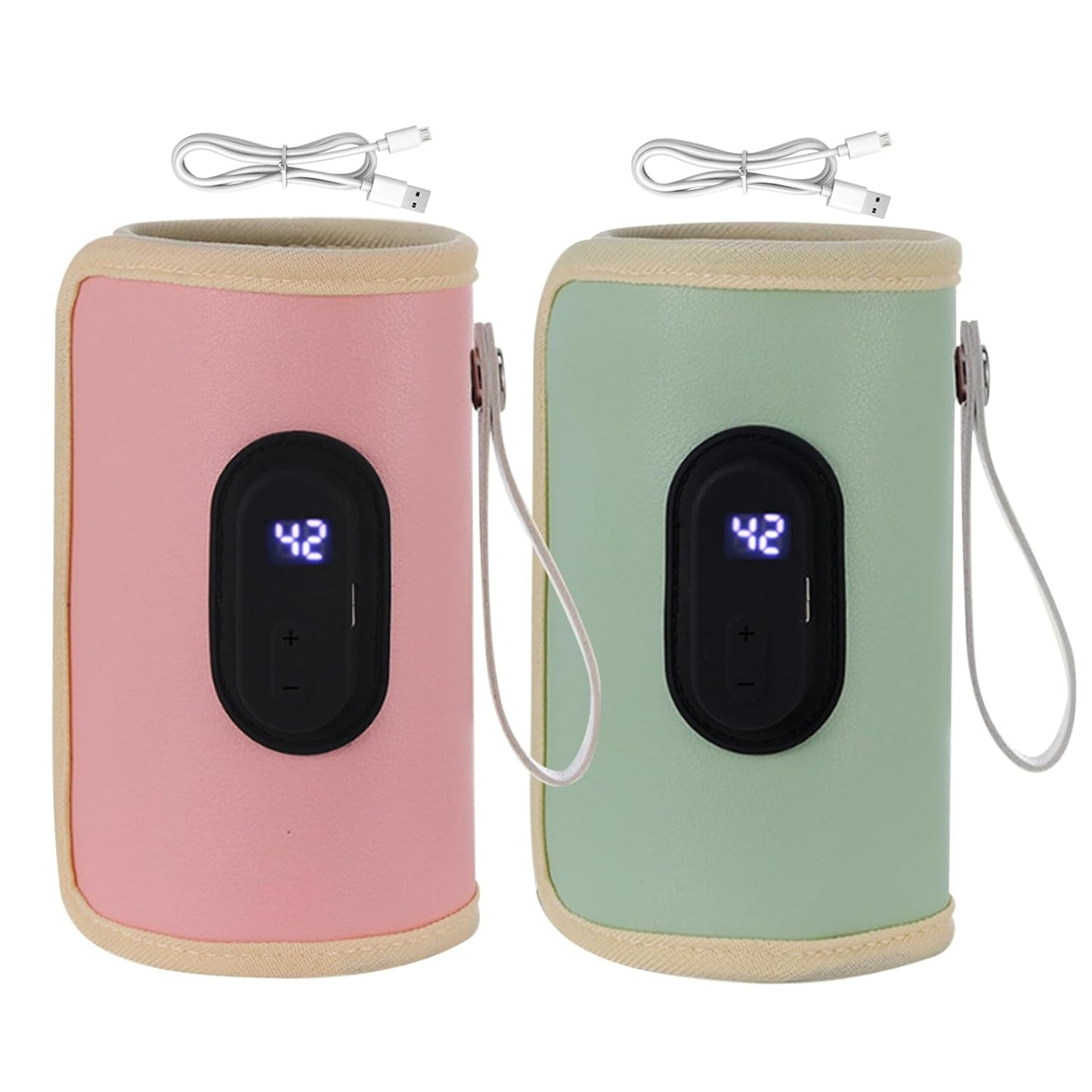 Portable Bottle Warmer 18W Quick Heating Baby Bottle Warmer Temperature Adjustable USB Baby Bottle Heater for Home Family Travel Style 2, Portable Bottle Warmer
