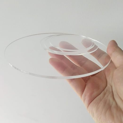 Set of 20 White Acrylic Discs, 1/8" Thick Round Transparent Circle Blanks