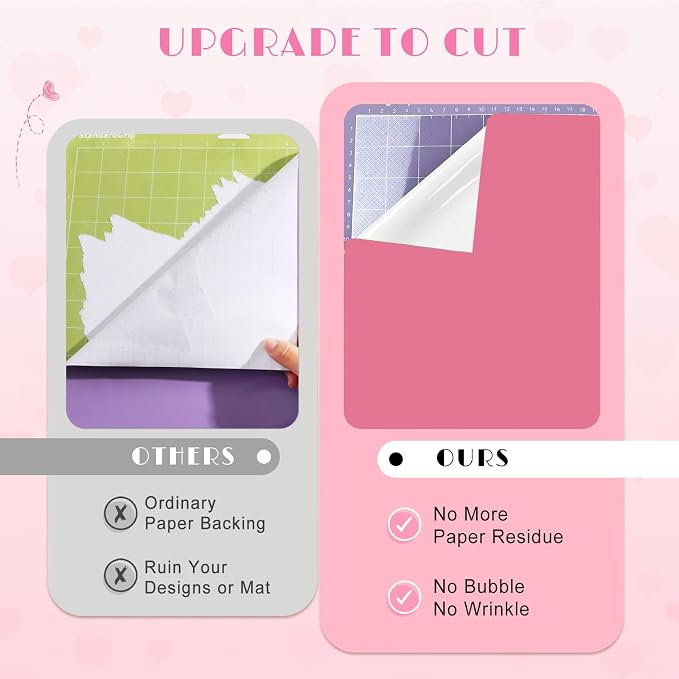 Tintnut Pink Permanent Vinyl 16 Sheets 12''x10'' Solid Color Adhesive Vinyl |