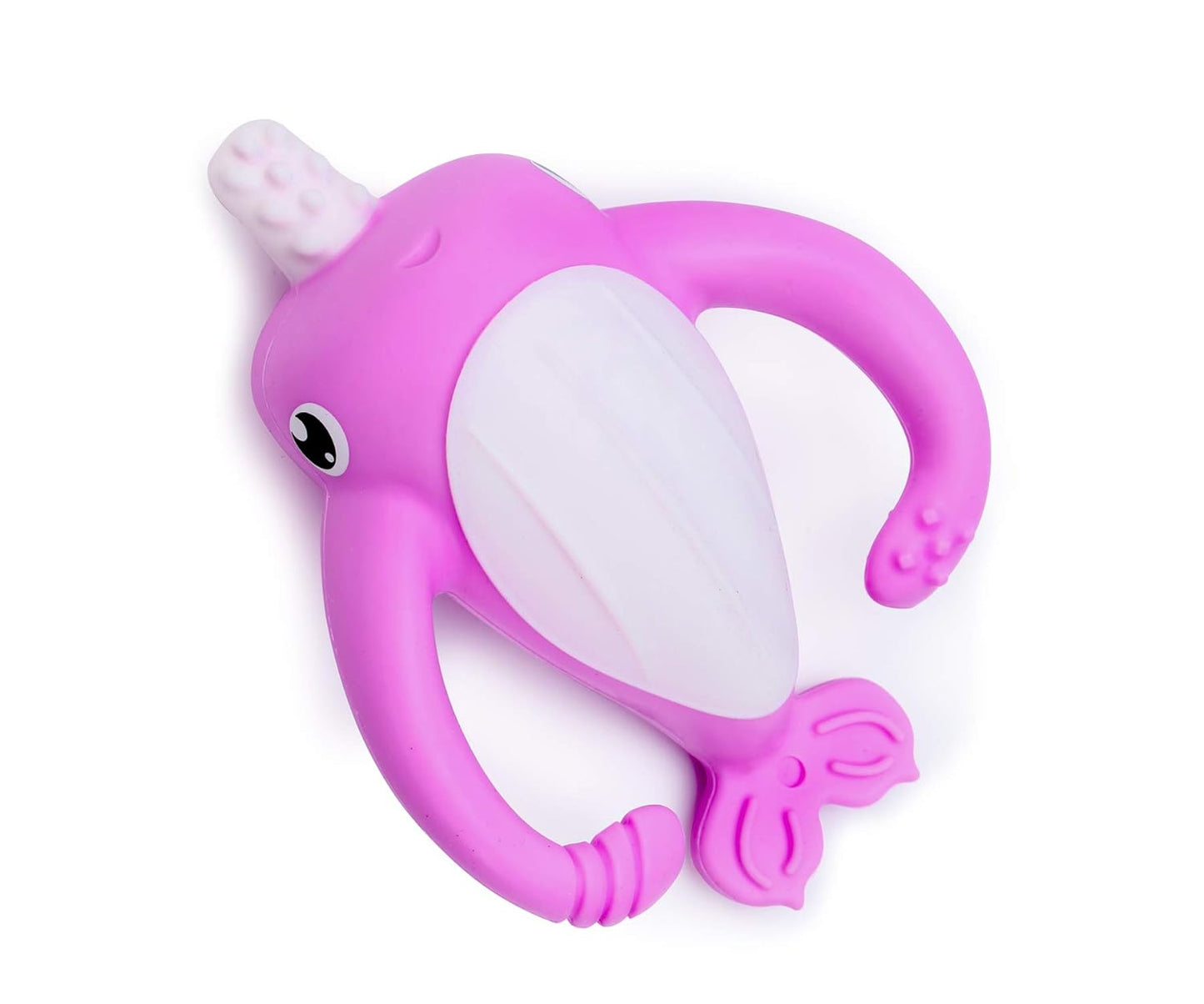 Smily Mia Narwhal Silicone Baby Teether for 3-6Months, Teething Toys 6-12Months, Best Toys for 4Months Babies, Sensory Toys for Teething Babies, Chew Toys for Teething Pain Relief, Purple