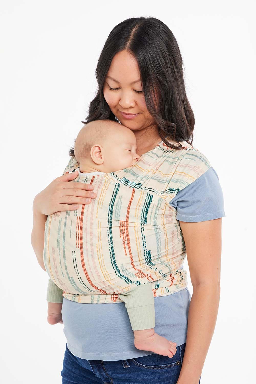 Baby Tula Stretchy Tencel™ Baby Wrap Carrier – Soft Newborn & Infant Wrap Sling, Ergonomic Hands-Free Baby Carrier, Breathable & Adjustable, Eco-Friendly for 8–25 lbs - Geode