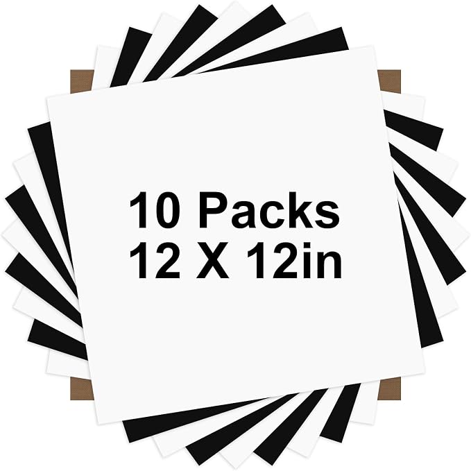 HTV Heat Transfer Vinyl: 5 White HTV Vinyl and 4 Black Heat Transfer Vinyl | 5