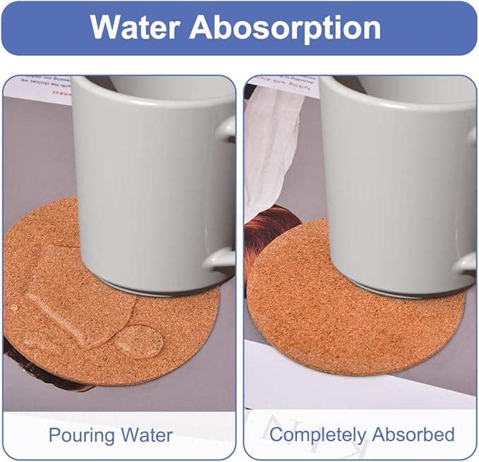 6-Pack 6" Cork Coasters, Round Cork & Plastic Plant Saucers