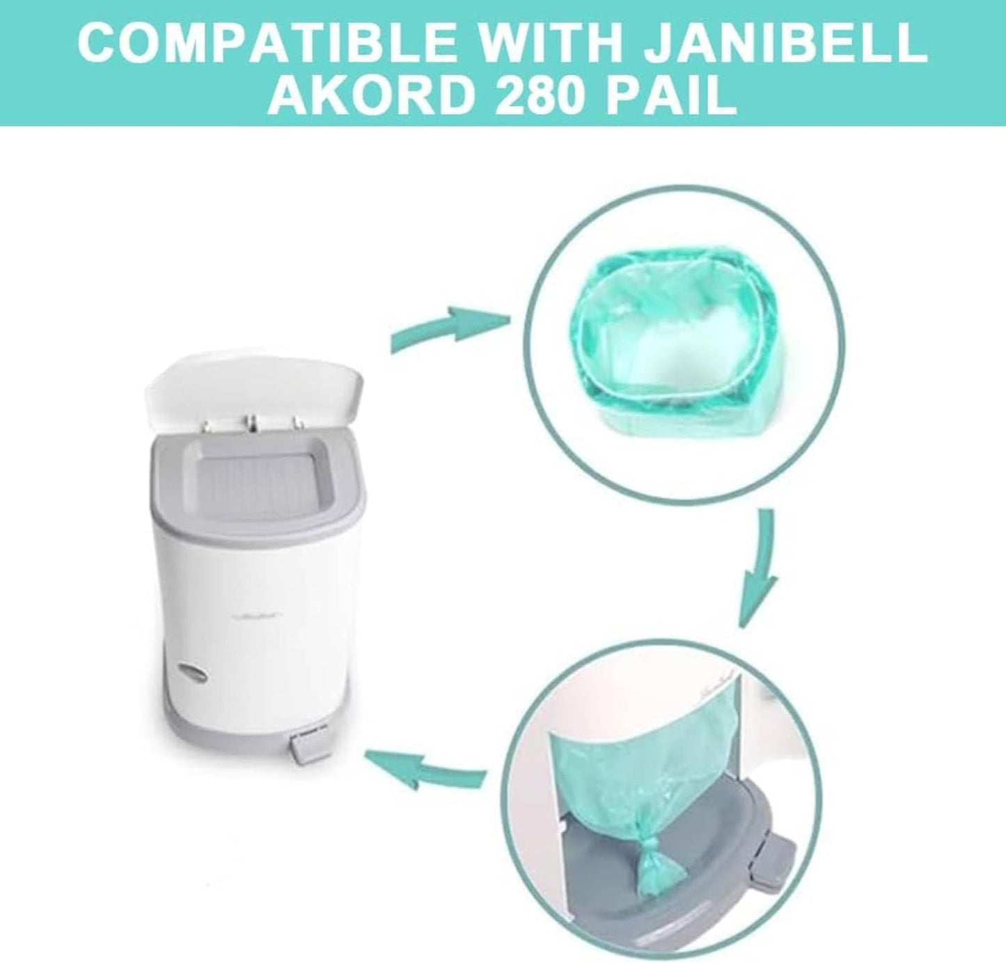 Adult Diaper Liner Refills Compatible with Janibell Akord 330 Slim Model Adult Diaper System, A Single Liner Pack Will Last for Over 500 Briefs Using 6PACK