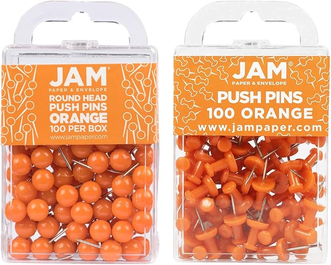 JAM PAPER Colorful Push Pins