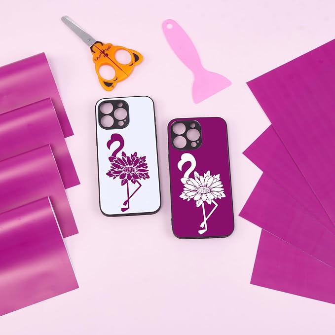 Tintnut Pink Purple Permanent Vinyl 8 Sheets 12''x10'' Adhesive Vinyl | Solid