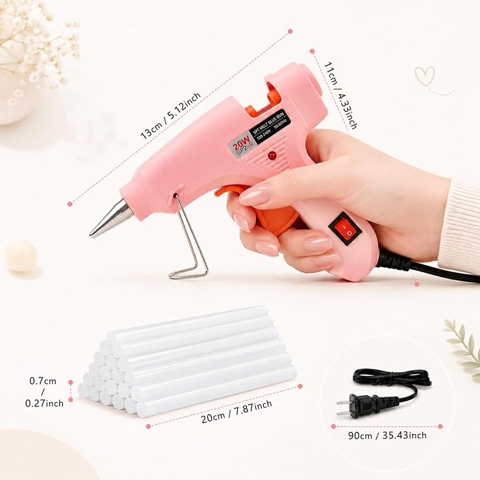 Mini Hot Glue Gun Kit with 30 Glue Sticks, 20W Fast Preheating Hot Glue Gun And