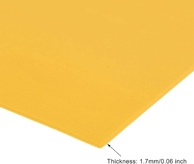 uxcell Yellow EVA Foam Sheets 11 x 8 inch 1.7mm Thickness