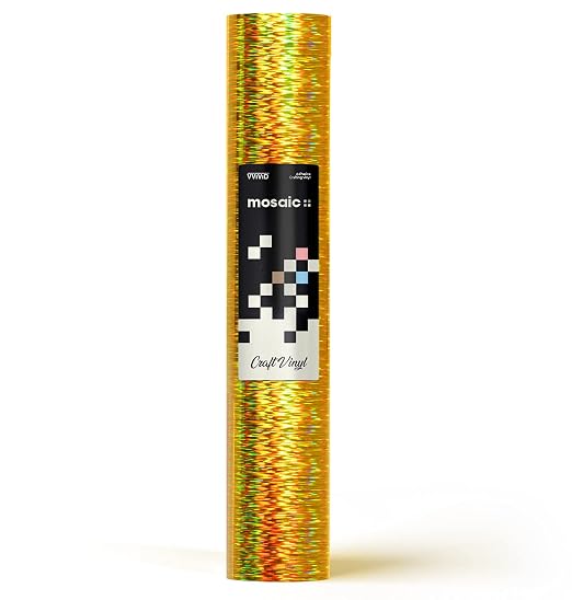 VViViD Mosaic+ Gold Brushed Holographic 1ft x 5ft Crafting Vinyl Crinkle-Free