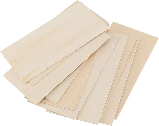50 Pack 4 x 8 Basswood Sheets, Unfinished Plywood Boards, 1/16 Inch Thin
