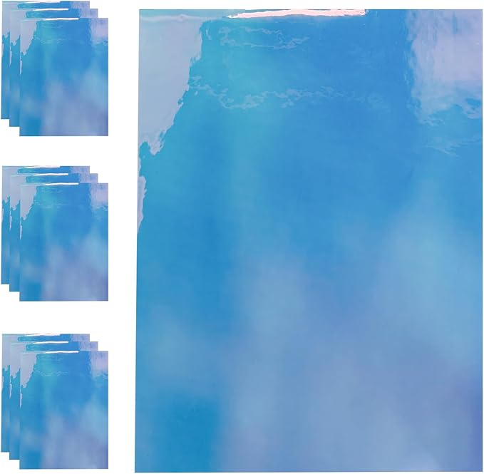 Transparent Waterproof PVC Vinyl 10 Pcs 8.3 x 11.8 inches Iridescent Shine