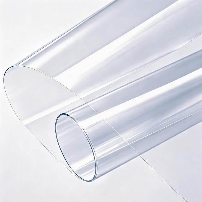 SHISU Clear Vinyl Fabric 0.2mm Roll, Waterproof PVC Sewing Sheet | Soft