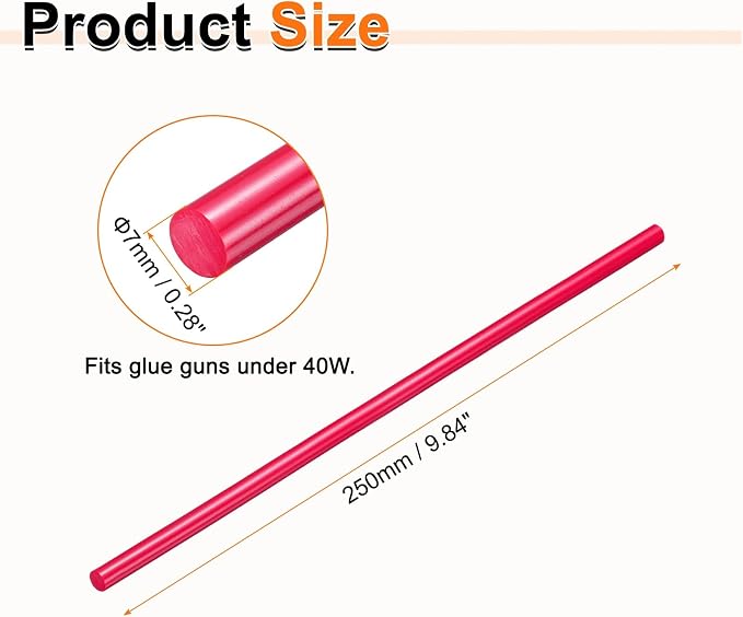 HARFINGTON 10pcs Hot Glue Sticks 0.28" Dia x 9.84" Long EVA Mini Hot Melt