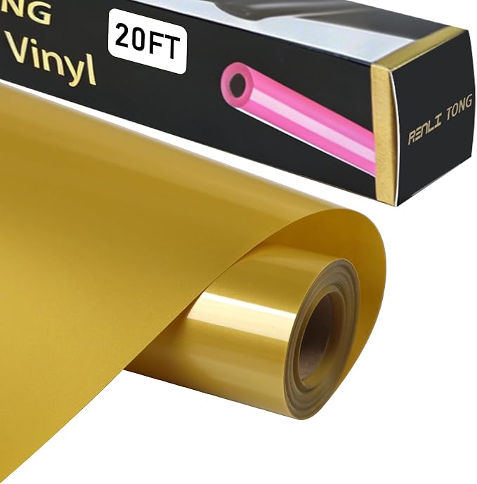 RENLITONG Dark Yellow Iron on Vinyl 12Inch by 20ft Roll Heat Transfer Vinyl
