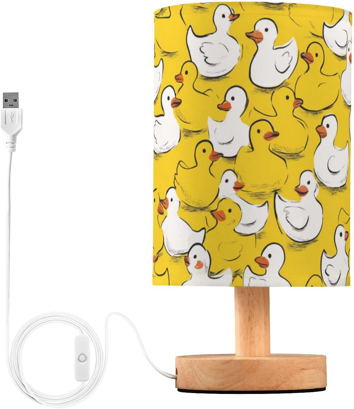 Yellow Duck Ducky Table Lamp for Bedroom Bedside Lamp Desk Lamps Cylinder Nightstand Lamp for Living Room Office Decor