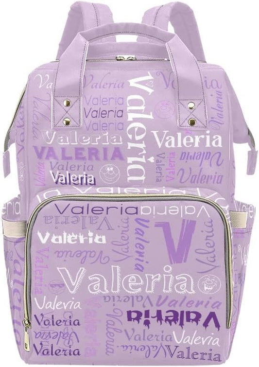 Name Light Purple Diaper Bags with Name Waterproof Mummy Backpack Nappy Nursing Baby Bags Gifts Tote Bag for Women