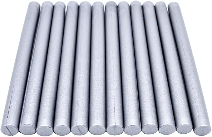 Large Silver Wax Seal Sticks for Standard Glue Gun, standard glue gun, 12 pack