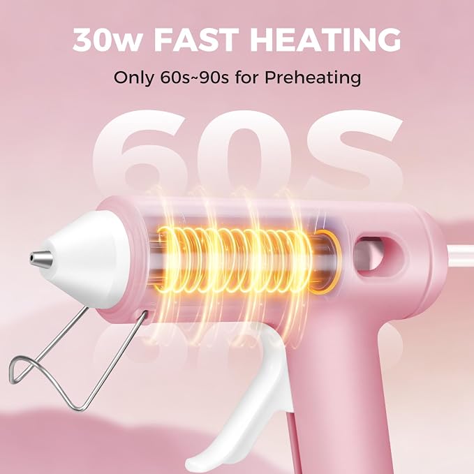 Mini Hot Glue Gun Set with 30 Glue Sticks, Fast Preheating Hot Melt