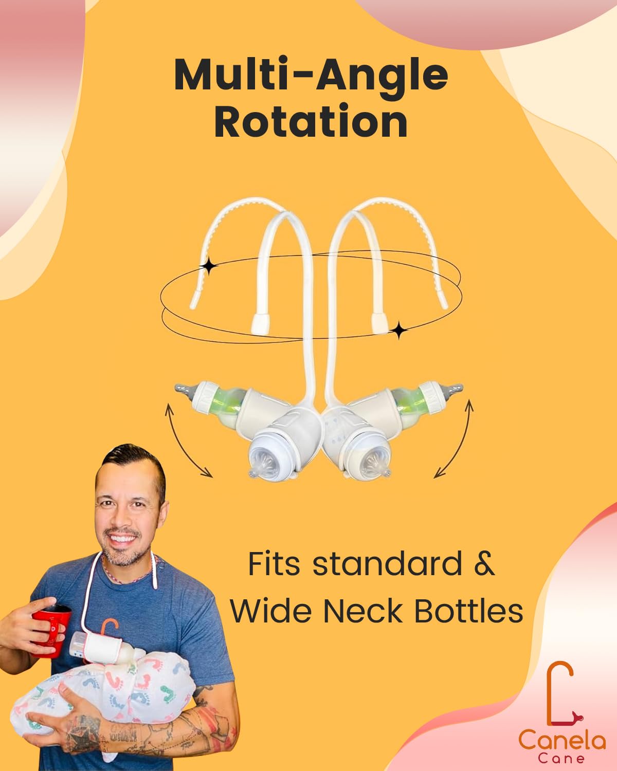 Adjustable Baby Bottle Support – Assist Feeding Tool for Parents, Non-Slip & Ergonomic Design, Fits Standard & Wide-Neck Bottles(White)