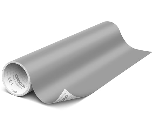 ORACAL 651 Matte Grey Vinyl Durable Roll Easy to Weed Permanent Adhesive Craft