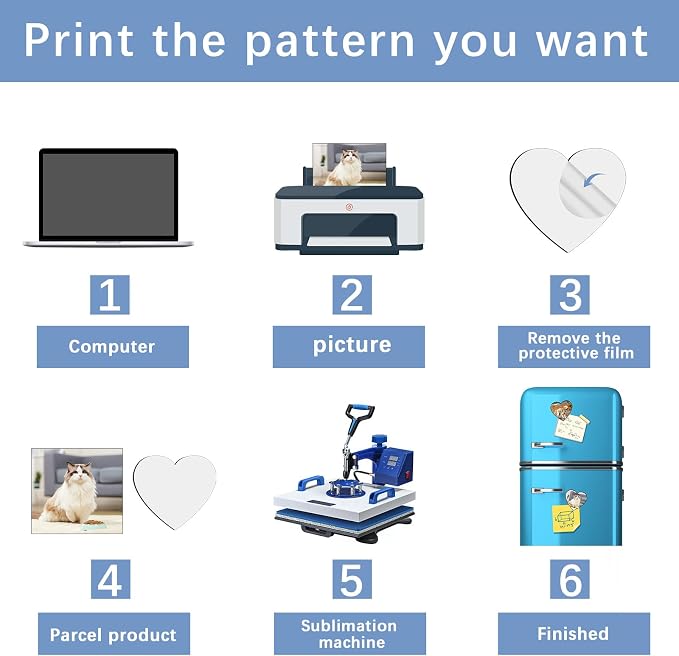 80PCS Sublimation Magnet Blanks Hearts Bulk Produnts 40 Pcs Sublimation Blanks